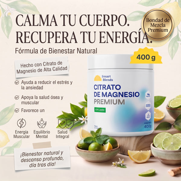 Citrato de Magnesio Premium 400 g 🍋 | Origen Alemán