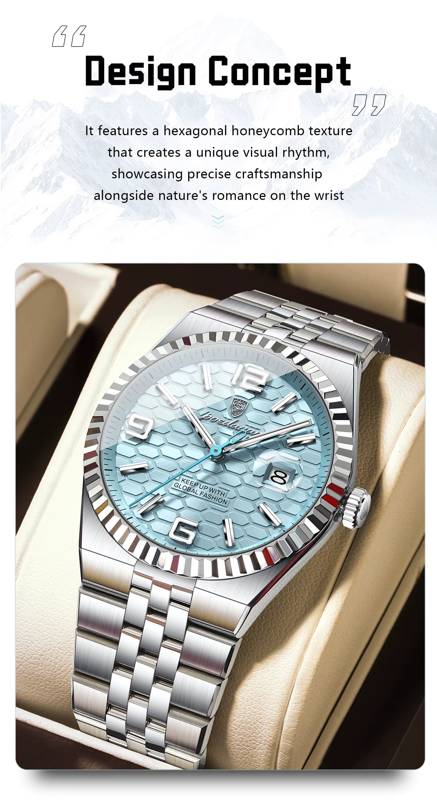 Reloj Poedagar para Caballero - Acero Inoxidable | Lujo & Negocios