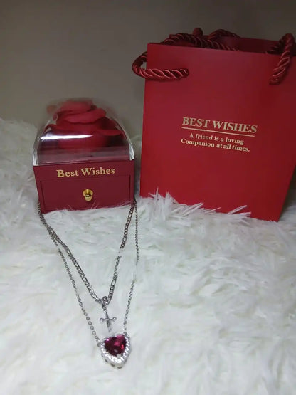 Collar Corazón y Espada de Acero Inoxidable