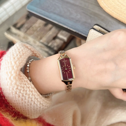 Reloj de Lujo Minimalista para Mujer- Dial Rojo
