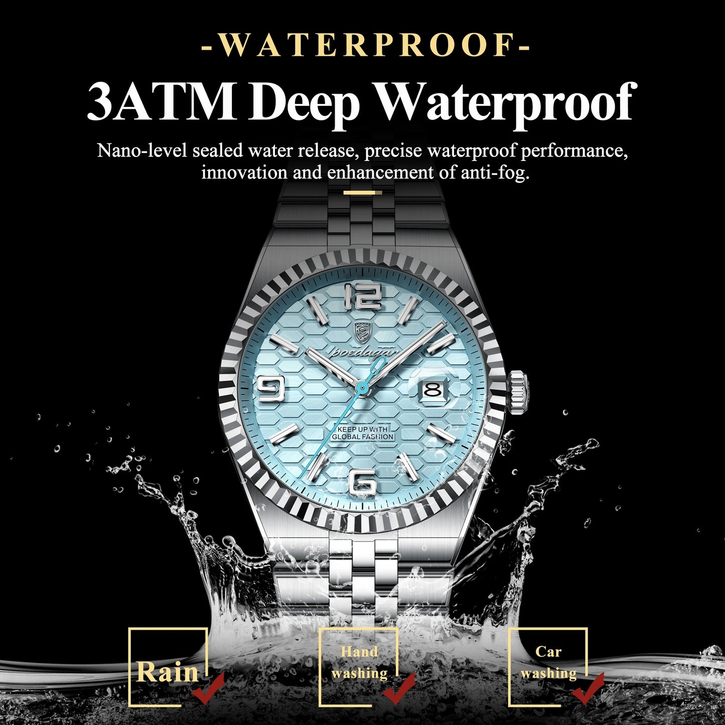 Reloj Poedagar para Caballero - Acero Inoxidable | Lujo & Negocios