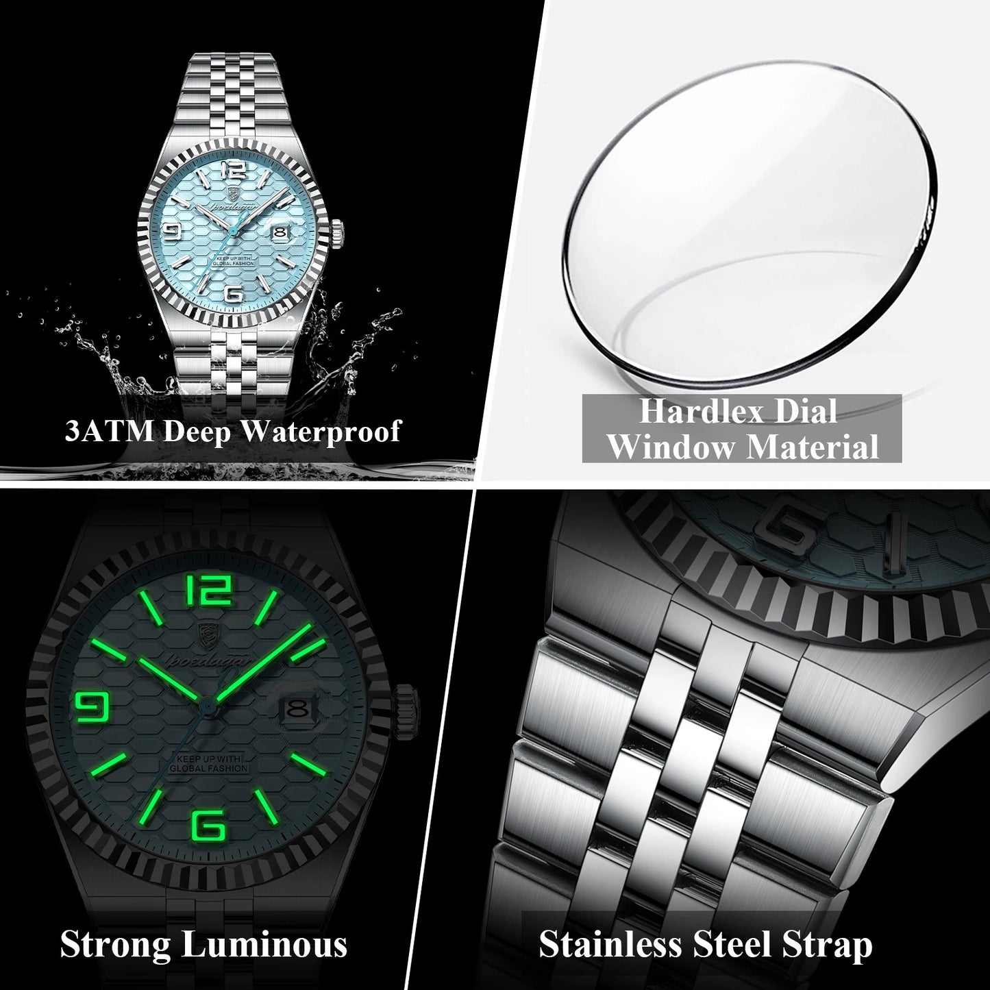 Reloj Poedagar para Caballero - Acero Inoxidable | Lujo & Negocios