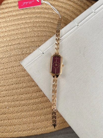 Reloj de Lujo Minimalista para Mujer- Dial Rojo